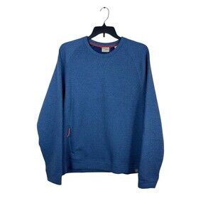 L.L. Bean Ridgeknit Crewneck Sweatshirt Mens XL Blue Waffle Knit Stretch NWT